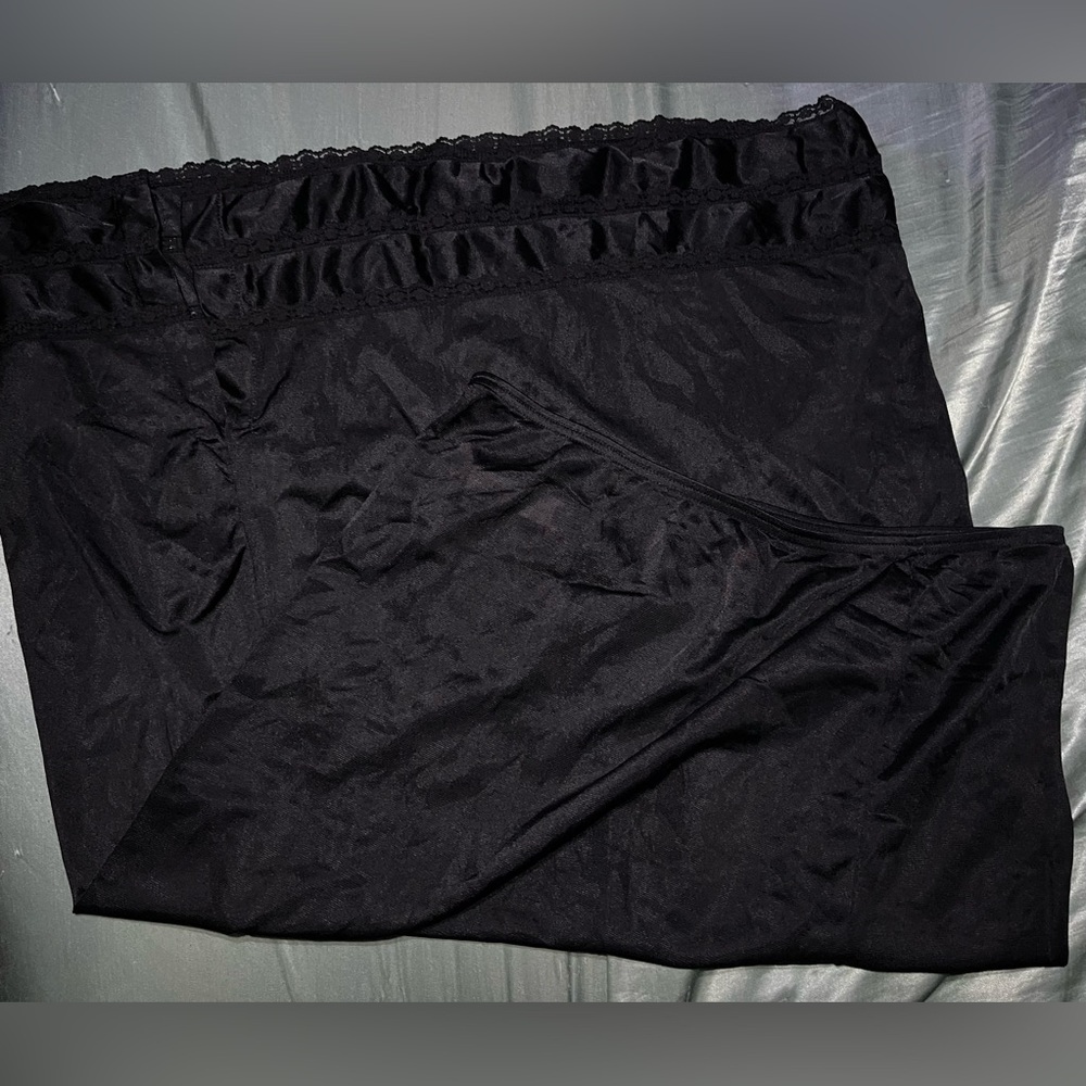 Black satin skirt